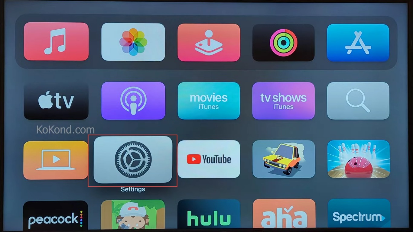 Step 1: Tap on Settings on Your Apple TV Home Screen